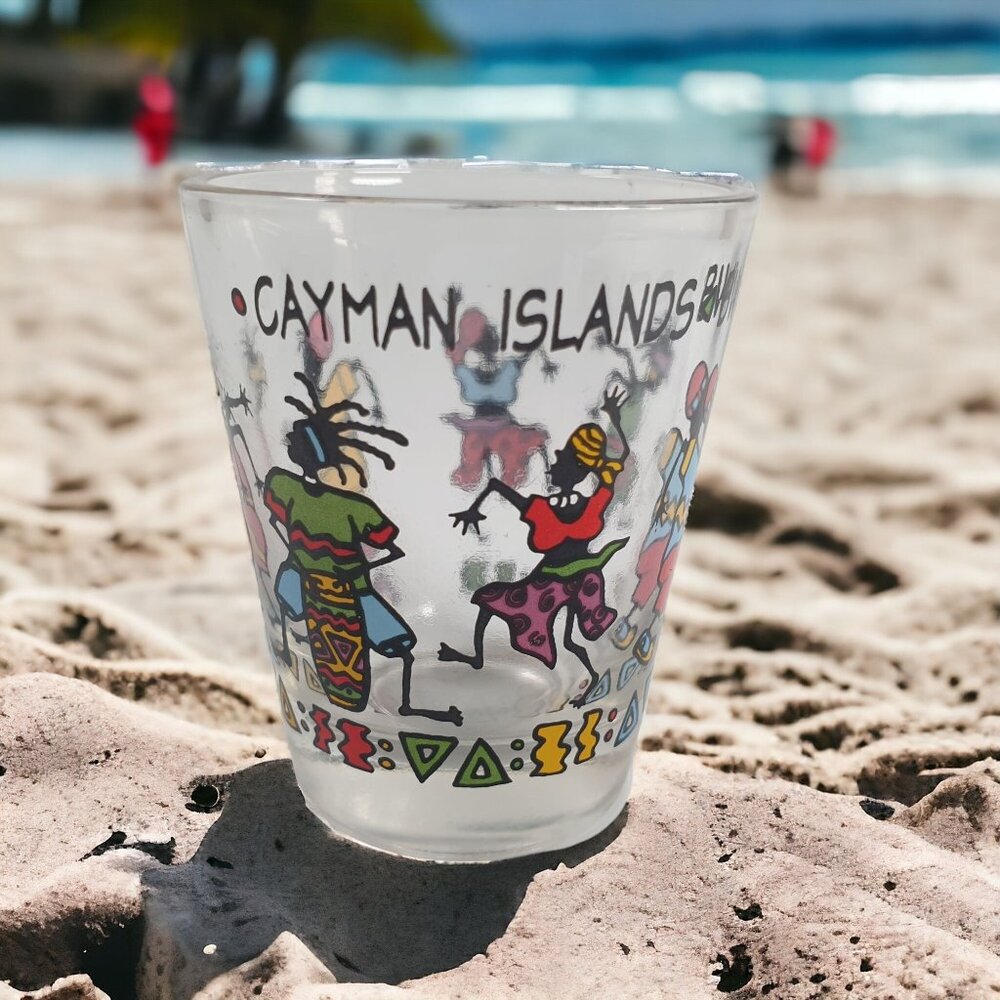 Cayman Islands BWI Shot Glass Souvenir Gift Vacation Drink Party Dancers Gift